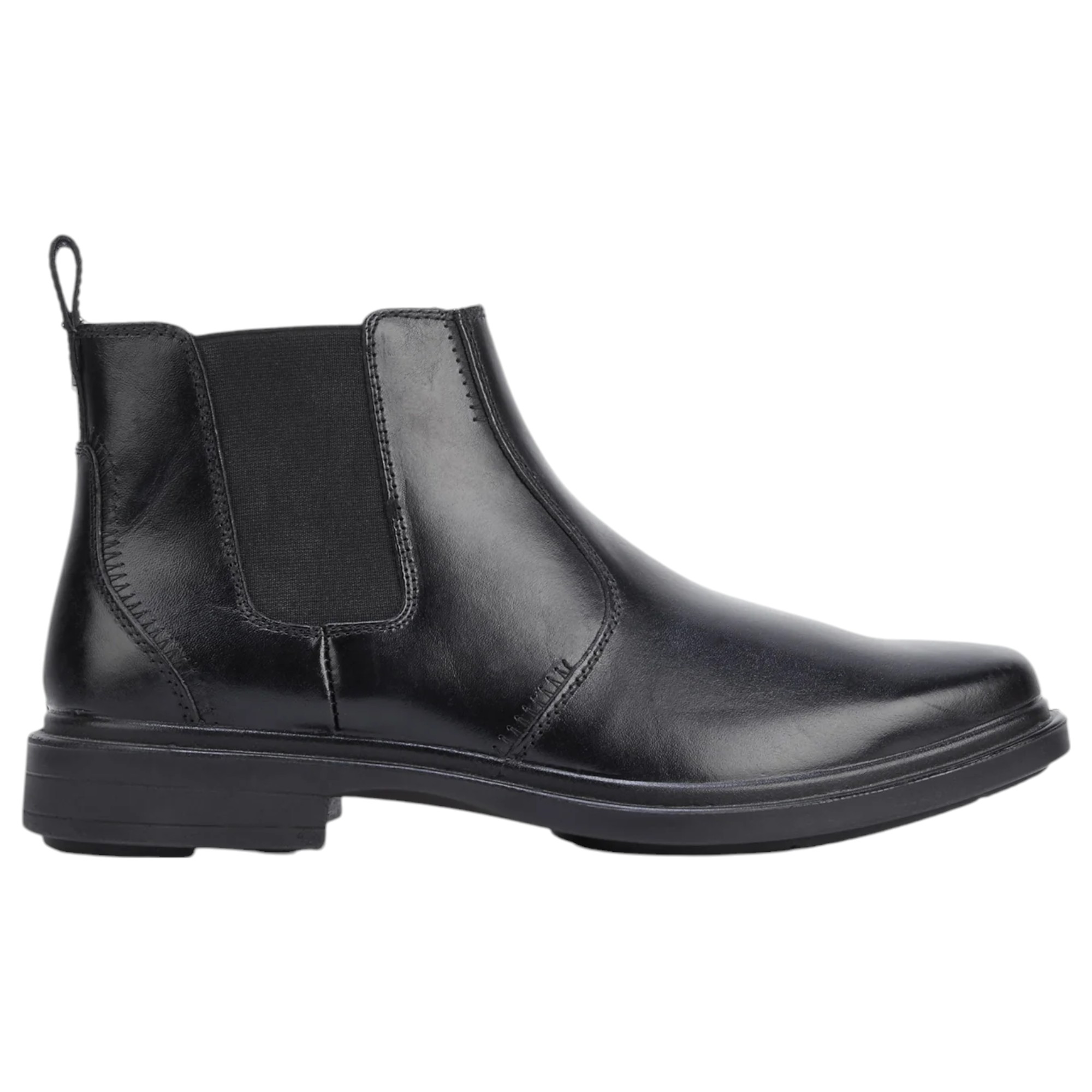 Mens Hush Puppies Deacon Extra Wide Mens Black Leather Work